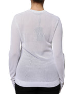Dolce & Gabbana White Mesh See Through Long Sleeves Top