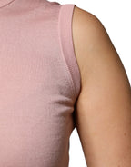 Dolce & Gabbana Pink Cashmere Knitted Sleeveless Tank Top