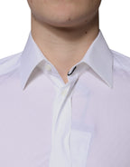 Dolce & Gabbana White Cotton Long Sleeve GOLD Dress Shirt