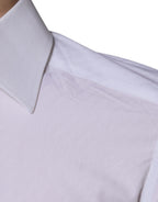 Dolce & Gabbana White Cotton Long Sleeve GOLD Dress Shirt