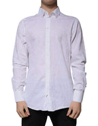 Dolce & Gabbana White Cotton Slim Fit Men MARTINI Dress Shirt
