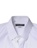 Dolce & Gabbana White Cotton Slim Fit MARTINI Men Dress Shirt