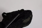 Dolce & Gabbana Black Lace Stretch Heels Mid Calf Boots Shoes