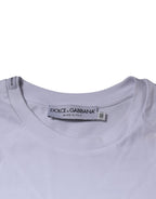 Dolce & Gabbana White DG Logo Cotton Crew Neck T-shirt