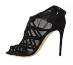 Dolce & Gabbana Black Suede Stilettos Booties Socks Shoes