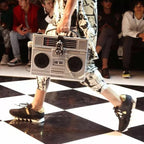 Dolce & Gabbana Silver Retro Radio Boombox Limited Edition Handmade Wood Bag