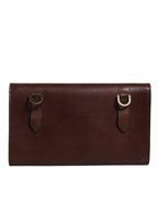 Dolce & Gabbana Brown Leather Logo Embossed Crossbody Bag