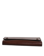 Dolce & Gabbana Brown Leather Logo Embossed Crossbody Bag