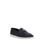 Prada Blue Calf Leather Bos Taurus Slip-On Loafers