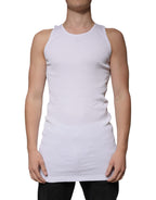 Dolce & Gabbana White Cotton Sleeveless Round Neck Tank T-shirt