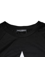 Dolce & Gabbana Black Logo Print Cotton Crew Neck T-shirt