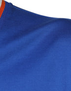 Dolce & Gabbana Blue Logo V-neck Short Sleeve T-shirt