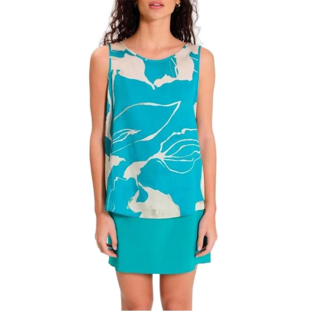 Rinascimento Turquoise Polyester Blouse