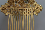 Dolce & Gabbana Gold Brass Clear Crystal Hair Stick Accessory Comb