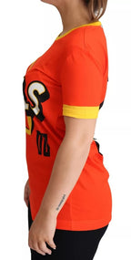 Dolce & Gabbana Orange Royals Print Round Neck T-shirt