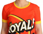 Dolce & Gabbana Orange Royals Print Round Neck T-shirt