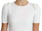 Dolce & Gabbana White Viscose Stretch Short Sleeves Blouse Top