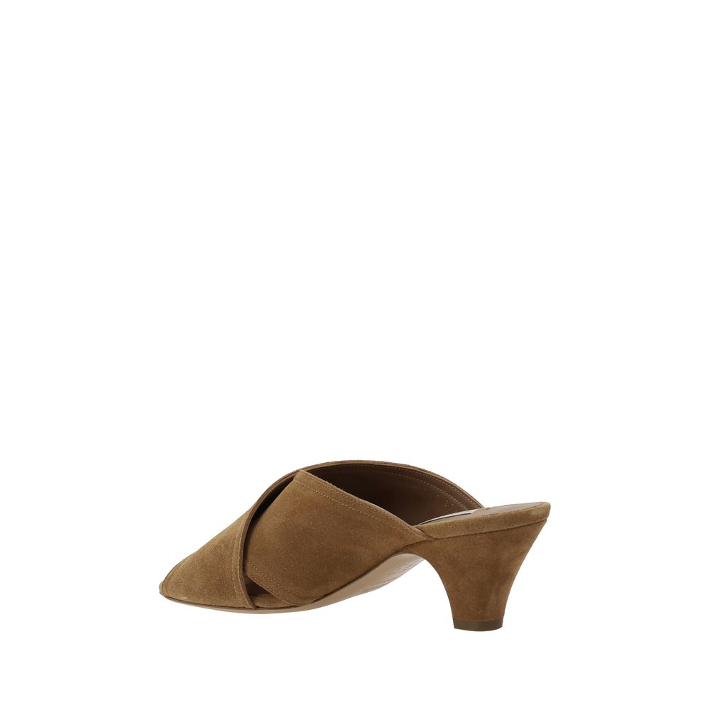 Casadei Brown Calf Leather Bos Taurus Platform Sandals