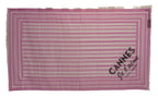 Dolce & Gabbana Pink White Striped Cotton Wrap Shawl Scarf