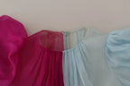 Dolce & Gabbana Fuchsia Light Blue Silk Two Tone Midi Dress