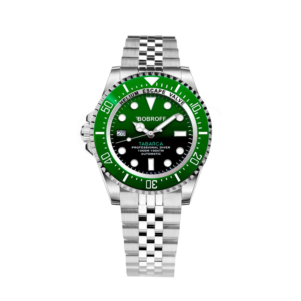 Bobroff Silver Stainless Steel Dress Watch
