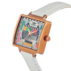 Bobroff White Leather Dress Watch