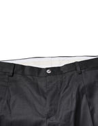 Dolce & Gabbana Black Wool Tapered Formal Dress Pants