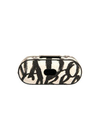 Dolce & Gabbana Black White Leather Scribble Embossed Logo Airpods Case