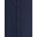 Brunello Cucinelli Blue Cotton Shirt