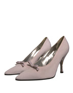 Dolce & Gabbana White Leather High Heels Women Pumps Shoes
