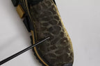 Dolce & Gabbana Gold Glitter Leopard Sorrento Sneakers Shoes