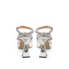 MACH & MACH Gray Leather Platform Sandals