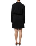 Emporio Armani Black Viscose Long Sleeves A-line Mini Dress