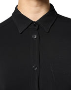 Emporio Armani Black Viscose Long Sleeves A-line Mini Dress