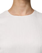 Peserico White Sleeveless Round Neck Shift Long Maxi Dress