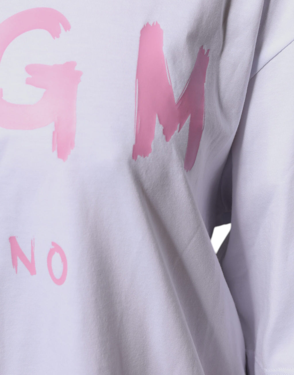 MSGM White Logo Print Cotton T-shirt Short Sleeves Mini Dress