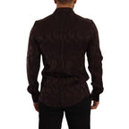 Dolce & Gabbana Bordeaux Silk Dress Shirt