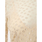 Lardini Beige Cotton Cocktail Dress