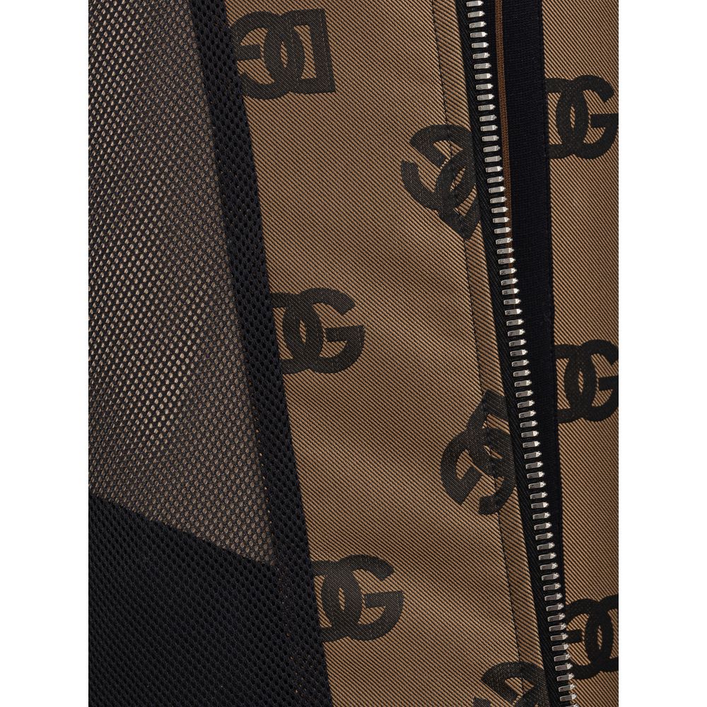 Dolce & Gabbana Bronze Polyester Shell Jacket