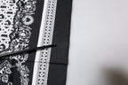 Dolce & Gabbana Black Logo Monogram Cotton Handkerchief Scarf