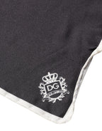 Dolce & Gabbana Black Crown Logo Square Handkerchief Scarf