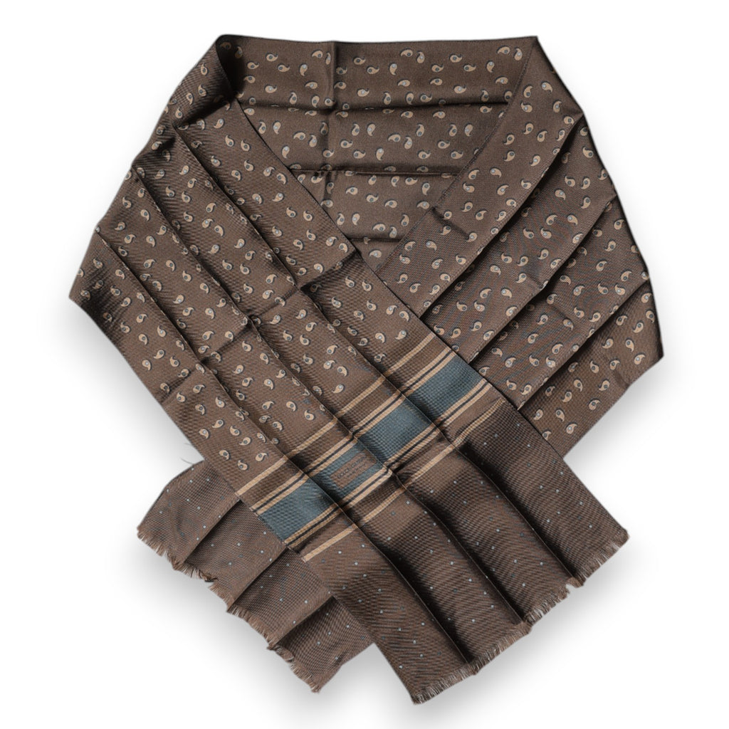 Dolce & Gabbana Brown Fantasy Silk Neck Wrap Shawl Scarf