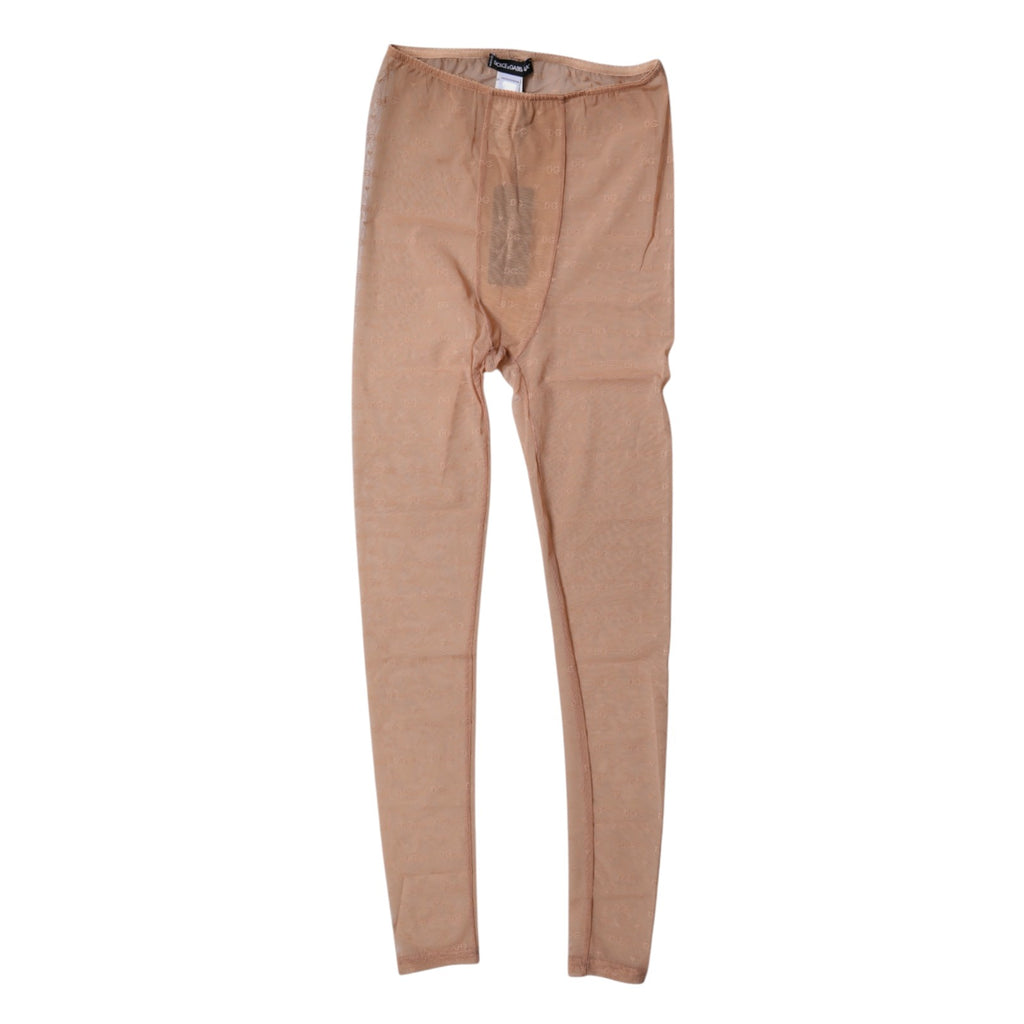 Dolce & Gabbana Nude Beige Logo Lace Lingerie Pants Underwear
