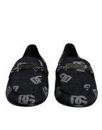 Dolce & Gabbana Black Logo Cotton Loafers Formal Dress Shoes