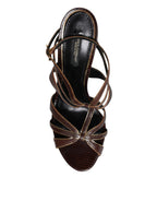 Dolce & Gabbana Bordeaux Ankle Strap Heels Sandals Shoes