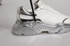 Dolce & Gabbana White Silver Daymaster Low Top Sneaker Shoes