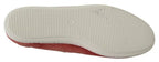 Pantofola D'Oro Scarlet Red Blue Stripe Flat Slip-On Shoes