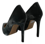 Ovyé Gray Velvet Dress Stiletto Pumps Shoes