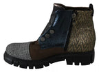 EBARRITO Multicolor Leather Suede Zipper Ankle Boots Shoes