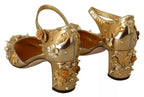Dolce & Gabbana Gold Studs Vally Slingback Sandals Shoes